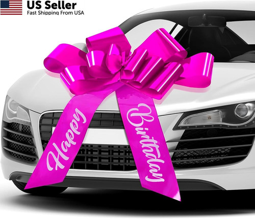 Giant car bow big red - car, bows