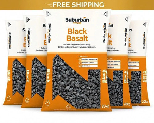 Black basalt chippings - basalt,