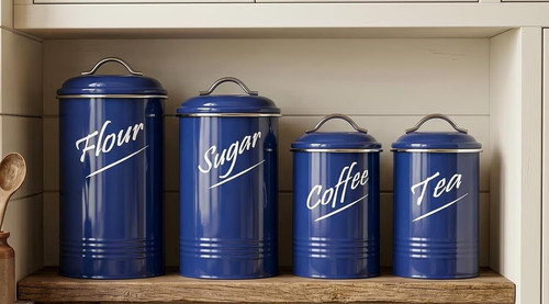 Blue metal 4pc - 4pc, coffee