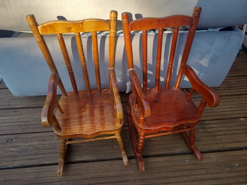 Mini wooden rocking chairs - wooden,