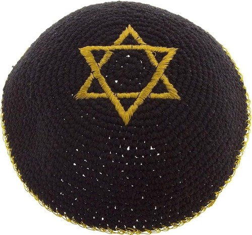 Black gold star david - black,