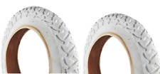 12" White Tyres Pushchairs Prams Strollers Bike Off-Road 12 x 1/2 x 2 1/4 - Pair