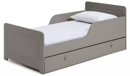 Grey toddler bed with drawer - toddler,