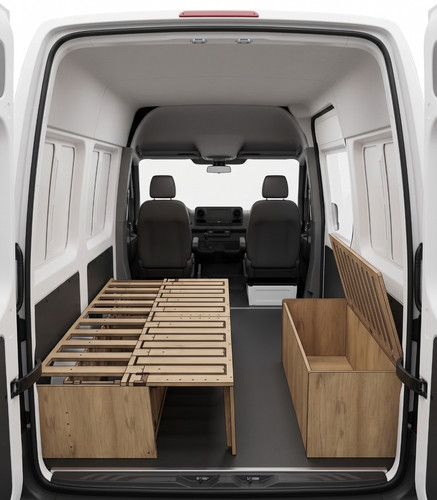 Camper van sliding - bed, and