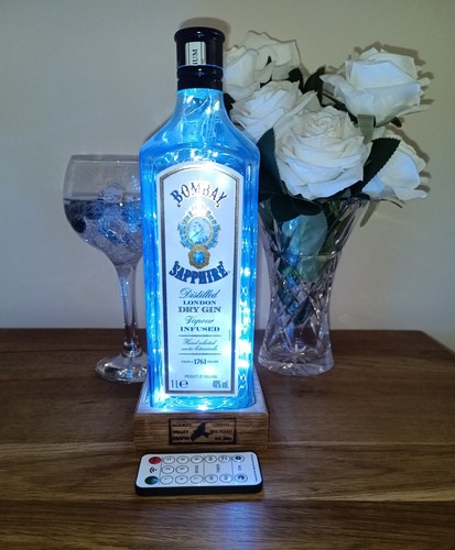 Bombay sapphire gin bottle - bombay,