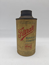 Filtrate Running In Compound Tin Empty Advertising Man Cave Collector