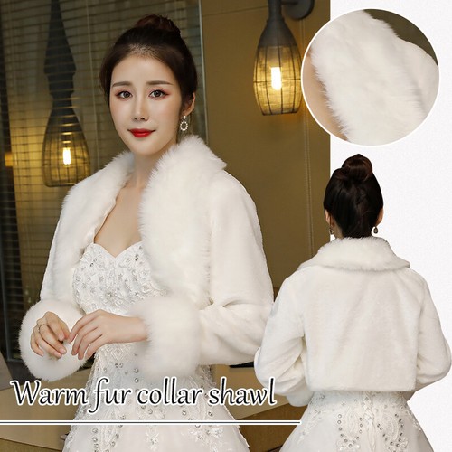 Faux fur bridal - faux, cape