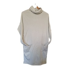 Annette Gortz Creamy Beige Roll Neck Jumper Dress Sz S Oversized At Top See Desc