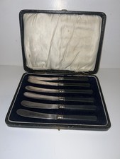 Vintage Cased Set of 6 Black