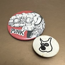 Punk Pin Badge 1970’s Large original 2.5 inch & Dog (M)