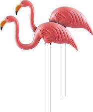 Garden Flamingo Pair Ornaments with Ground Spikes Decor Durable PE Weatherproof