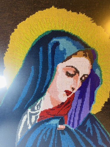 Mcm needlepoint holy mary - mcm,