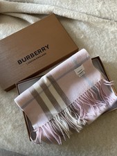 Burberry Pink Cashmere Scarf Cheque - Brand New With Box & Tags 🏷️
