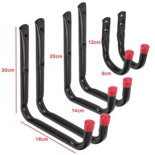 6 X Storage Hooks Wall Mounted Brackets Ladder Garage Bikes Tools Garden Shed UK