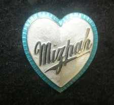 mizpah silver enamel brooch