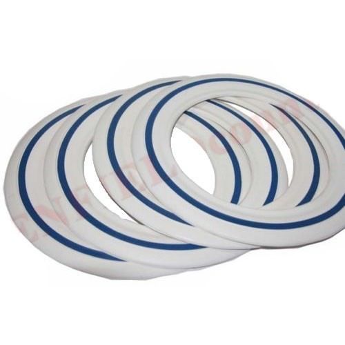 White wall blue stripe tyre - white,