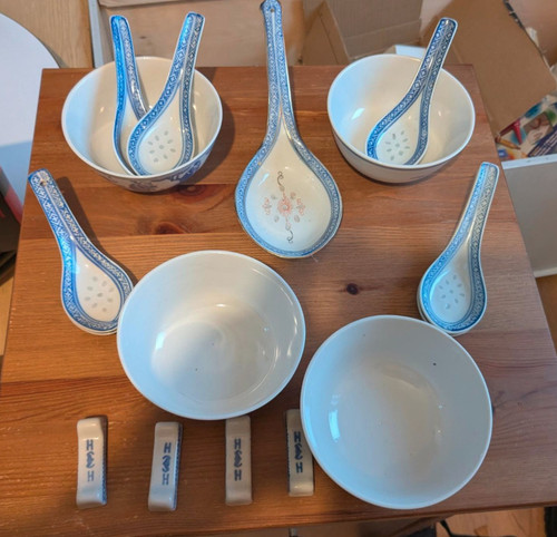Blue porcelain chinese rice - porcelain,
