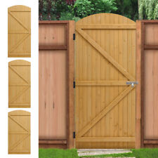 Large Wooden Garden Gate Pine Wood Arched Top Pedestrian Fence Panels Door Latch