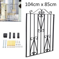 Metal Pedestrian Garden Gate Fence Wrought Iron Gates Safety Barrier w/ Fittings