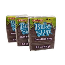 Sculpey Bake Shop Oven Bake Clay 3 PACK of 68g BROWN