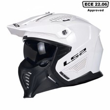 OPEN FACE DRIFTER WHITE OF606 LS2 MODULAR MOTORCYCLE HELMET + FREE DARK VISOR