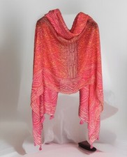Ladies Fuchsia Pink Moroccan Aztec  Print Long Large  Italian  Neck Scarf Shawl