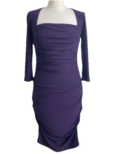 Ossie clark purple ruched - clark,