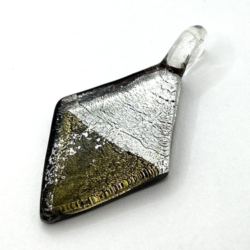 Dichroic glass pendant - glass, diamond