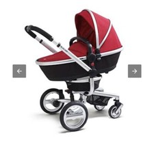 Silver Cross Red Surf Pram Travel System Bundle + Carrycot + Accessories