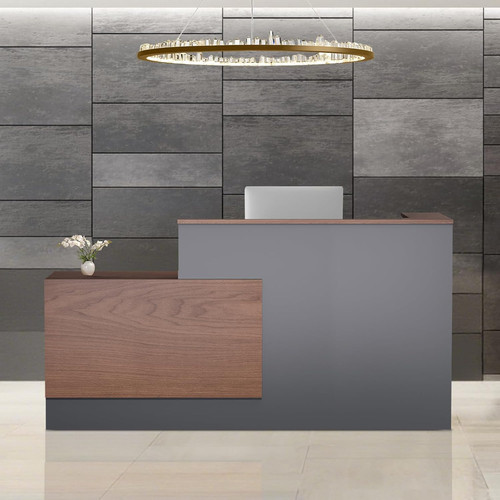 Shaped wooden reception - wooden,