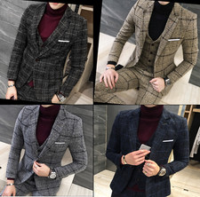 Mens Wool Blend Tweed Tartan