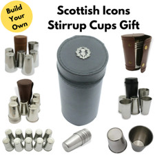 Scottish Icons Numbered Stirrup Cups In Leather Case