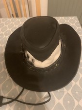 Kango Black Leather Cowboy Hat