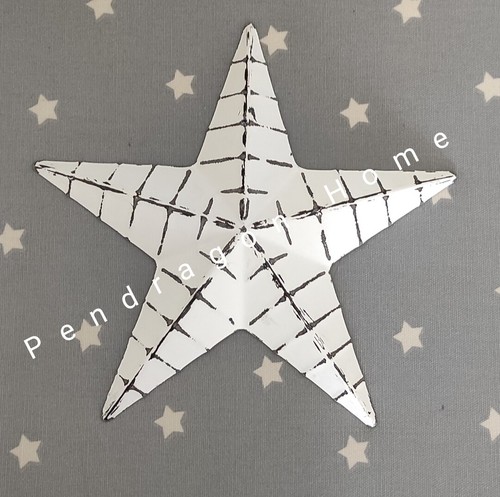 Barn star white metal - metal, amish