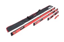 4 Pce Hilka 63990004 Spirit Level Set - Torpedo, 24", 48", 72" - RED