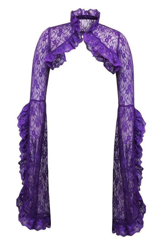 Purple lace shrug - purple, bolero