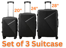 BLACK Luggage Suitcase Set 3