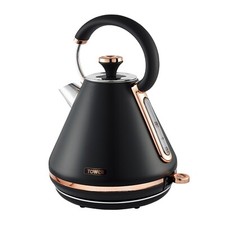 Tower Pyramid Kettle, 3Kw, 1.7L Cavaletto Range  T10044RG , Black and Rose Gold