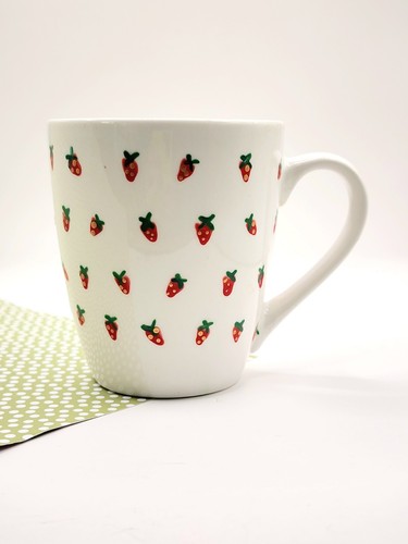 Hand painted strawberries - painted, mug