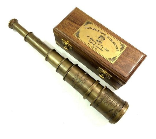 Vintage brass telescope - vintage,