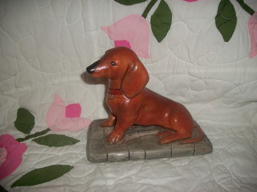 Vintage brown dachshund - brown,