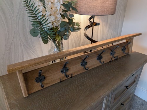 Solid oak coat rack finished - solid,