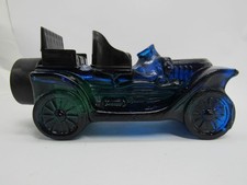 Vintage Avon Blue Glass Car Decanter 1910 Model T Ford Aftershave full Bottle