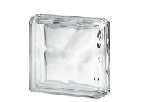 Clear Wave Double End Glass Block (Construction Block)