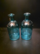 Pair vintage aqua blue - aqua, glass