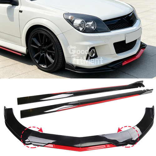 Gloss front bumper spoiler lip - front,