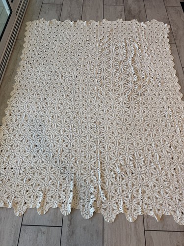 Vintage crocheted tablecloth - vintage,