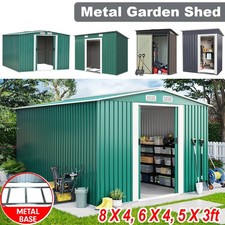 Metal Garden Shed 6 X 4, 8 X 4, 8 X 6, 10 X 8 Garden Storage WITH FREE BASE New