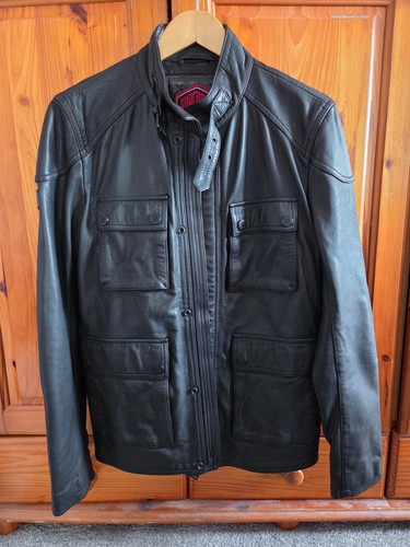 Superdry mens black - superdry, leather