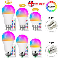 10W B22 RGB LED COLOUR CHANGING LIGHT BULB RAINBOW REMOTE CONTROL BAYONET BULB